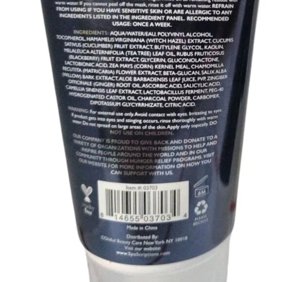 2X Spa scriptions DETOXIFYING Black Peel-off Mask w/ Charcoal, Blackberry 5oz - Picture 3 of 6
